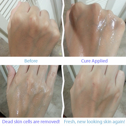 Tẩy da chết - Cure Natural Aqua Gel (250g) có chiết xuất 91% là nước tinh khiết, không màu, không mùi, và đặc biệt là không chất bảo quản, nên cực kì lành